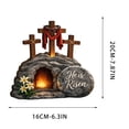 thumbnail image 2 of He is Risen Resurrection Scene Tabletop Decor with LED Light, Wooden Cross Easter Decor, 2 of 5