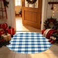 thumbnail image 6 of Lypsnake Buffalo Plaid Round Doormat, 27.5 Inch Blue White Checkered Circular Floor Mat for Christmas Tree Base & Entryway Entrance Patio Porch Home Decor, 6 of 6