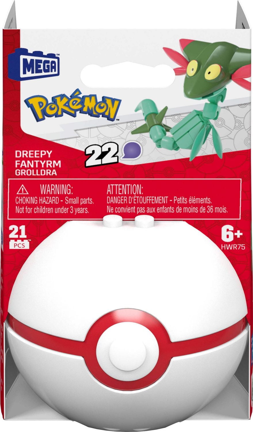 MEGA Pokémon Dreepy Building Toy Kit, Poseable Action Figure (21 Pieces) for Kids