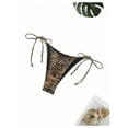 thumbnail image 5 of Women's 2 Pieces Zebra Striped Bikini Set Halter Triangle Swimsuit Y2K Tie Side Bathing Suit Brown Small, 5 of 5