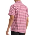 thumbnail image 3 of Camisas de vestir de cuadros INSPIRE CHIC para hombres de manga corta M Rojo, 3 of 6