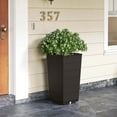 thumbnail image 4 of Costway 23" Tall Planter Set of 2 for Indoor/ Outdoor Use Large Self-Watering Plant Pot Brown, 4 of 10