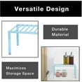 thumbnail image 4 of Smart Design Premium Cabinet Storage Shelf Rack - Small - 10.5 x 5.25 Inch - Steel Metal - Rust Resistant - Cupboard, Plate, Cup, Bathroom Counter and Pantry Organization - Kitchen - Light Blue, 4 of 7