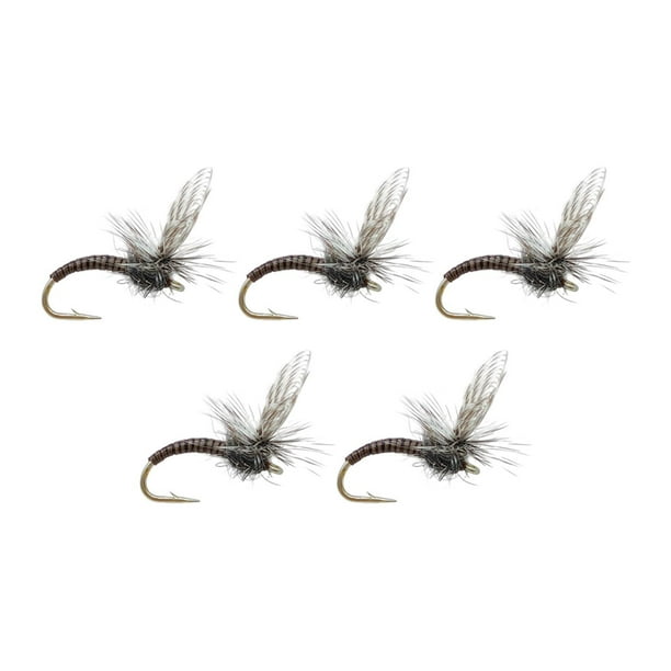 Kit de 5 moscas domésticas para pesca con mosca n. degree 12, señuelos artificiales de alta resistencia y fácil enganche.
