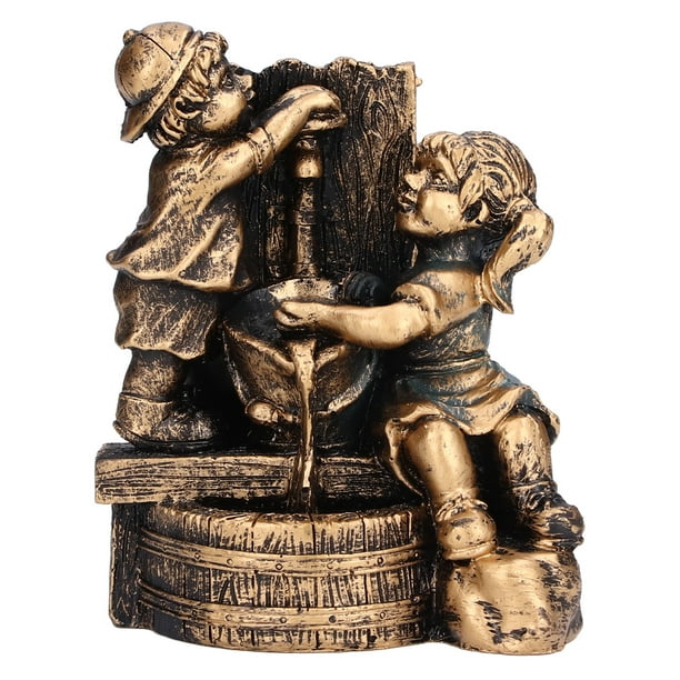 Escultura de Resina Jadeshay Adorno de jardín niño niña jugando