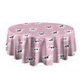 thumbnail image 5 of Pink Halloween Skulls Round Tablecloth 60"x60",Wrinkle Wipeable Table Cloth for Kitchen Dining Room Picnic Patio Party, 5 of 6