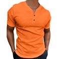 thumbnail image 6 of Mens Henley Shirts Short Sleeve Waffle Casual Tees Summer Athletic Work Gym T Shirts, XL, 6 of 7