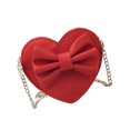 thumbnail image 2 of Kids Girl Heart Shape Bowknot Crossbody Bags PU Leather Messenger Bag Girls Purse Bag for Toddlers Baby Girls (Red), 2 of 2