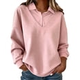 thumbnail image 3 of Aboser Business Sweatshirts for Women Dressy Casual Patchwork Shirts Long Sleeve Collared Sweatshirt Comfy Soft Pullover Tops, 3 of 9
