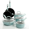 thumbnail image 3 of Kenmore Elite Andover 10 Piece Nonstick Aluminum Cookware Set in Glacier Blue, 3 of 12