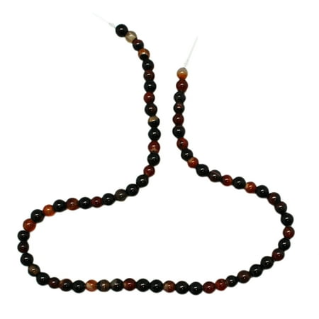 - 6mm Round Amber Onyx Bead Strand (69 Piece)