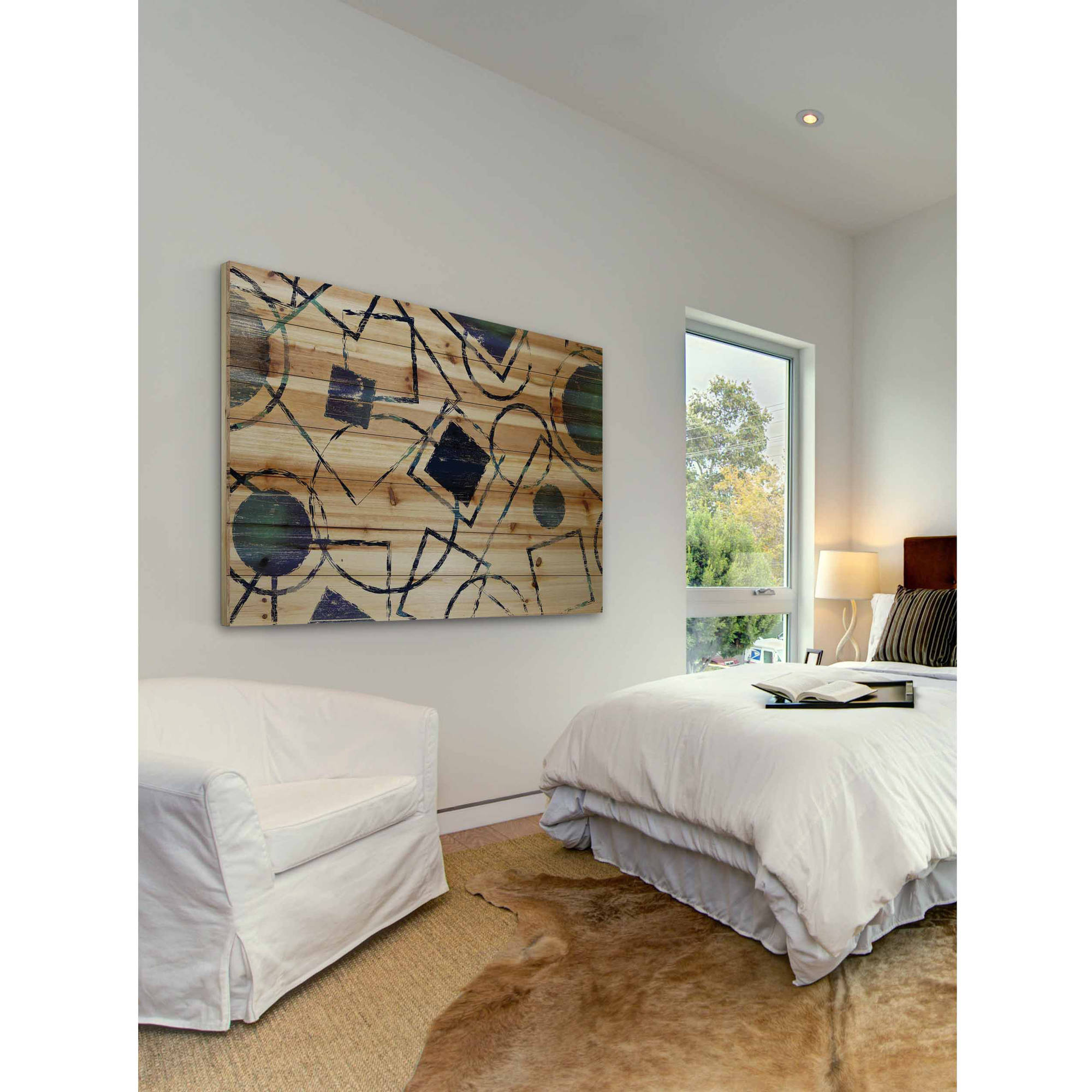 Marmont Hill - "Shape Party" Painting Print on Natural Pine Wood