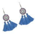 thumbnail image 3 of Jumpingount Pendientes de estilo bohemio para mujeres y niñas, pendientes largos con flecos y borlas, joyería femenina Ropa, zapatos y accesorios Miscelánea azul, 3 of 6