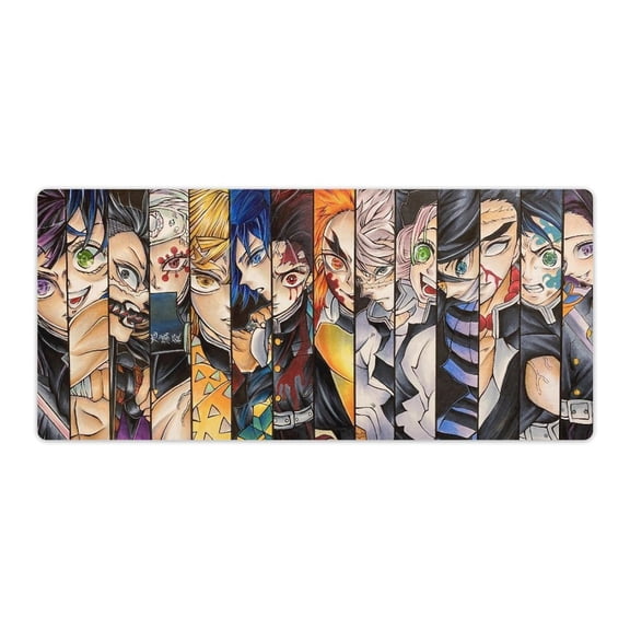 Demon Mouse Pad Slayer Anime Large Mouse Mat 900x400x3mm Non-slip Rubber Bottom Gaming Keyboard Mat, 3D Printed Full Desk Mouse Keyboard Pad