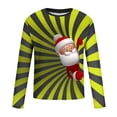 thumbnail image 4 of Blusas y camisas de manga larga con cuello redondo para hombre, estilo casual, cuello redondo, manga larga, camiseta estampada de Halloween, blusa de poliéster para hombre., 4 of 5