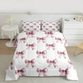 thumbnail image 2 of Homewish Pink Princess Bowknot Bedding Comforter Set, Kawaii Cartoon Ribbon Twin Comforter Sets, Teens Kids Boys Girls Reversible Bedding Set, Luxury Bedroom Decor, 2pcs, 2 of 8
