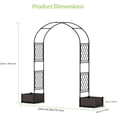 thumbnail image 2 of 78.7" Garden Arbor with 2 Planter Boxes, PE Coated Metal Garden Arch Trellis for Climbing Plants, Decorative Archway Wedding Arch Frame, Weather-Resistant Arbor Trellis for Lawn Backyard Yard, 2 of 6