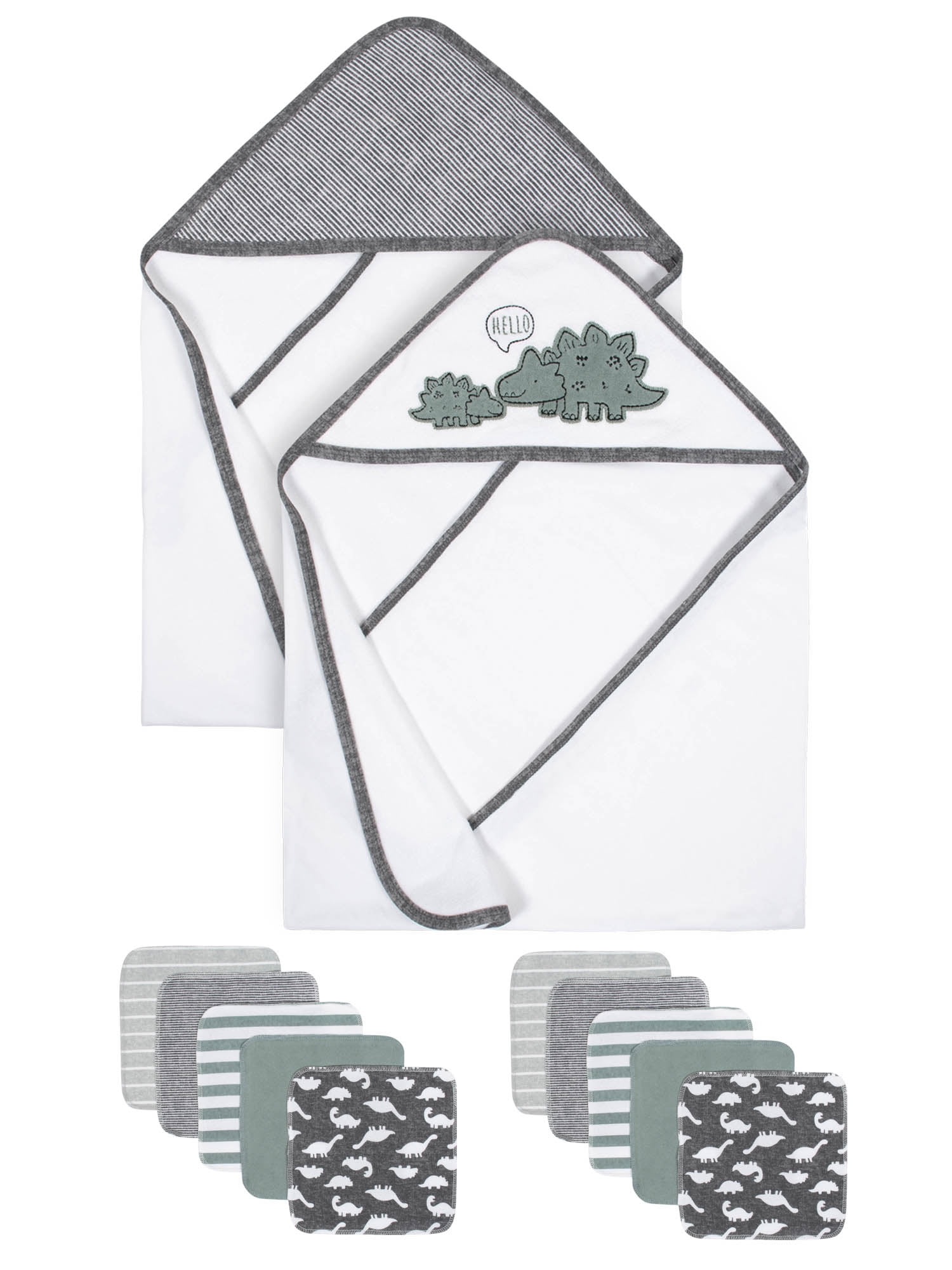 Gerber Baby Boys Organic Towels and Washcloths Bath Bundle, 12Piece