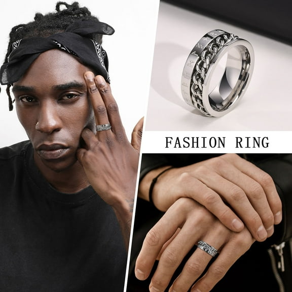 Rings For Men Stylish Jewelry Men Rings 14K White Gold Jewelry No Fade Fashion Men's Ring 8mm Width Gift For Husband Father