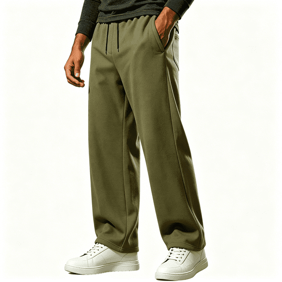 LONKITO Mens Sweatpants with Pockets Athletic Workout Jogger Pants Elastic Waist Drawstring Baggy Sweatpants Open Bottom Size S