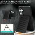 thumbnail image 3 of Case for Samsung Galaxy S24, Carbon Fiber Back Case + Carbon Fiber Back Card Bag, RFID Blocking Anti-Scratch Protective Magnetic Kickstand Phone Case Cover for Samsung Galaxy S24, Black, 3 of 10