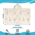 thumbnail image 2 of Minimalist Princess Pattern Hooded Bath Towel，50"x30" for Ages 3 To 12 Kids, Quick Dry Lightweight Soft Microfiber Hood Beach Towel Cover Up for Kids, 2 of 7