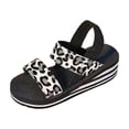 thumbnail image 4 of Wovix Women Leopard Pattern Sandals Summer Elegant Comfortable Flat Slippers Beach Walking Shoes Grey 41, 4 of 7