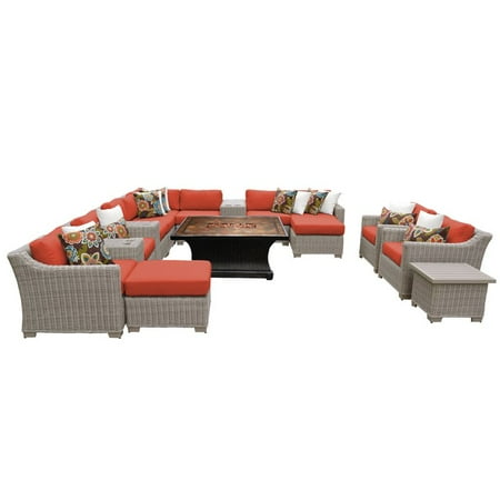 Tk Clics Coast 17 Piece Wicker Patio Furniture Set With Fire Pit Tk Clics Coast 17 Piece Wicker Patio Furniture Set With Fire Pit Table
