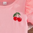 thumbnail image 4 of CAUYDY Toddler Baby Girl Summer Clothes Set Kid Outfits Short Sleeves T-Shirt Tops + Shorts Cute Outfits Set For Kids Summer Outfits 6-12 Months 2t 3t 4t 5t (Sizes 6-9 Months,H03-Red), 4 of 6