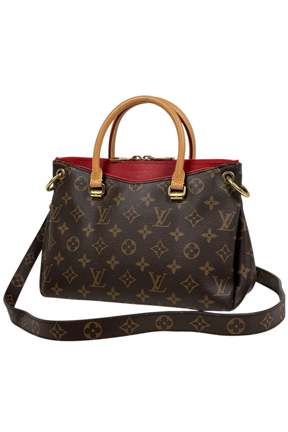 Pre-Owned Louis Vuitton Pallas BB 2-Way Shoulder Bag/Handbag Monogram Brown Cerise (Red) M41241...