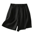 thumbnail image 2 of QUNYINEY Casual Womens Shorts Bermuda Solid Comfort Waist Loose with Pockets Shorts, 2 of 7
