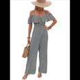 thumbnail image 1 of Plisados A Rayas para Mujer, Elegantes, de Verano, con Tirantes y Pantalones de Pierna , . Negro M, 1 of 7