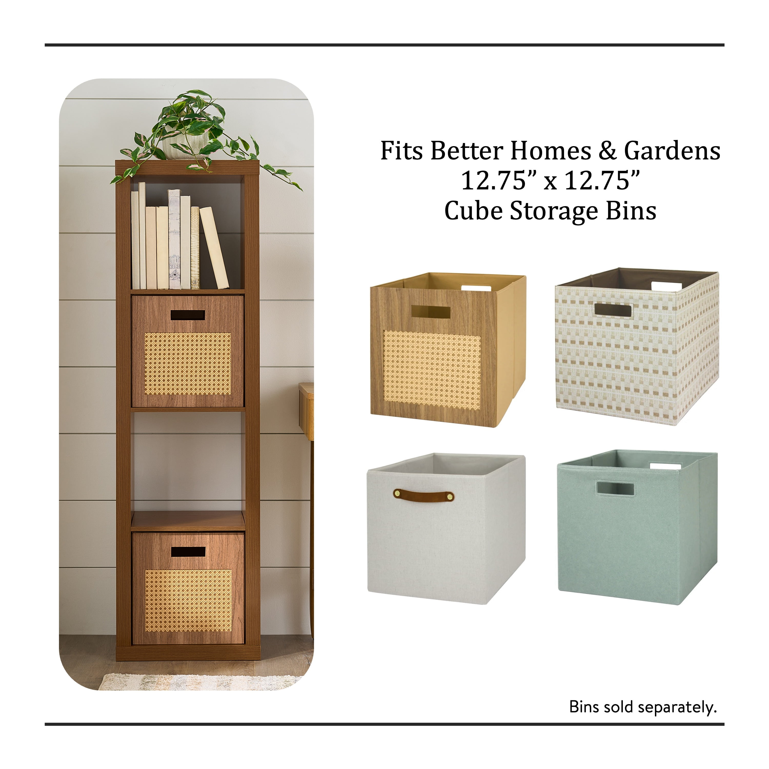 Better Homes & Gardens 4 Cube Vertical Storage Organizer, Acorn
