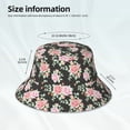 thumbnail image 3 of Yiaed Rose Flowers Print Reflective Stripe Bucket Hat Unisex Funny Outdoor Fisherman Cap Beach Sun Hat, 3 of 5