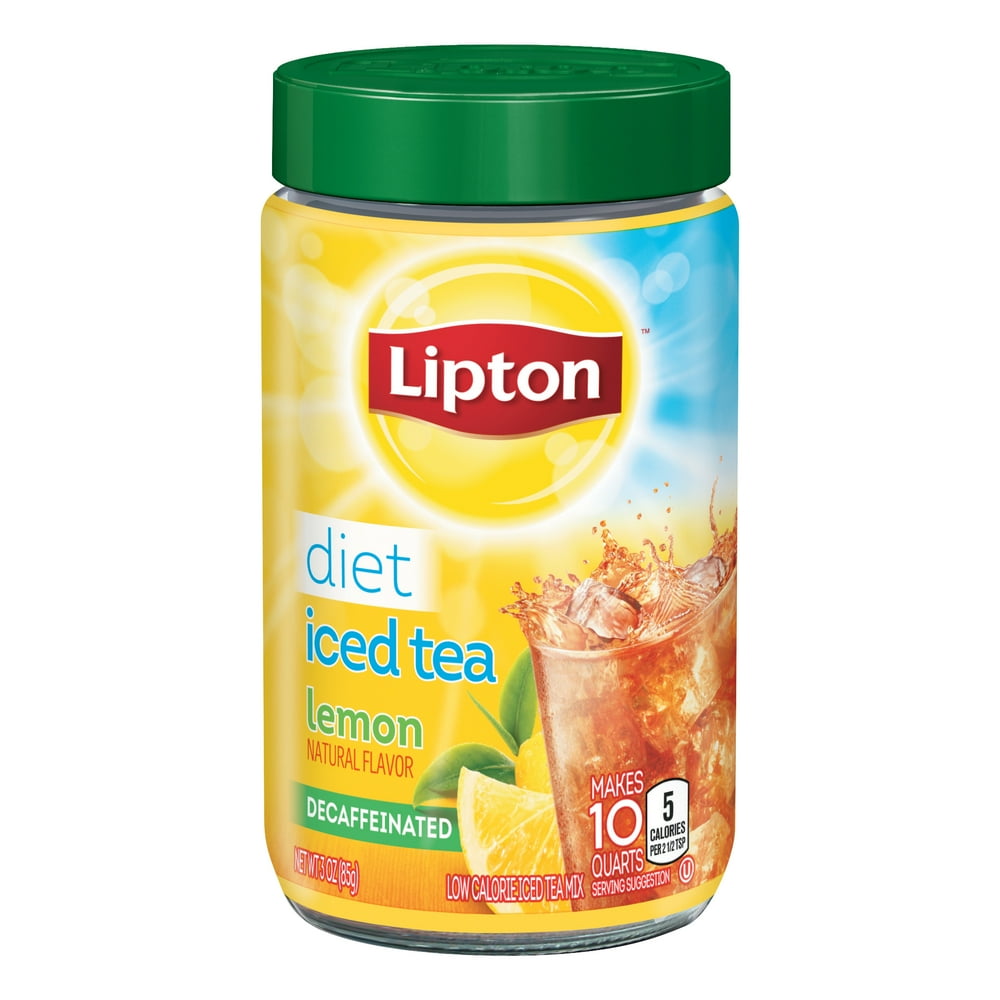 Lipton Diet Iced Tea Mix Lemon Lipton Powdered Mix Iced Tea Diet Decaffeinated Lemon, 10 qt - Walmart