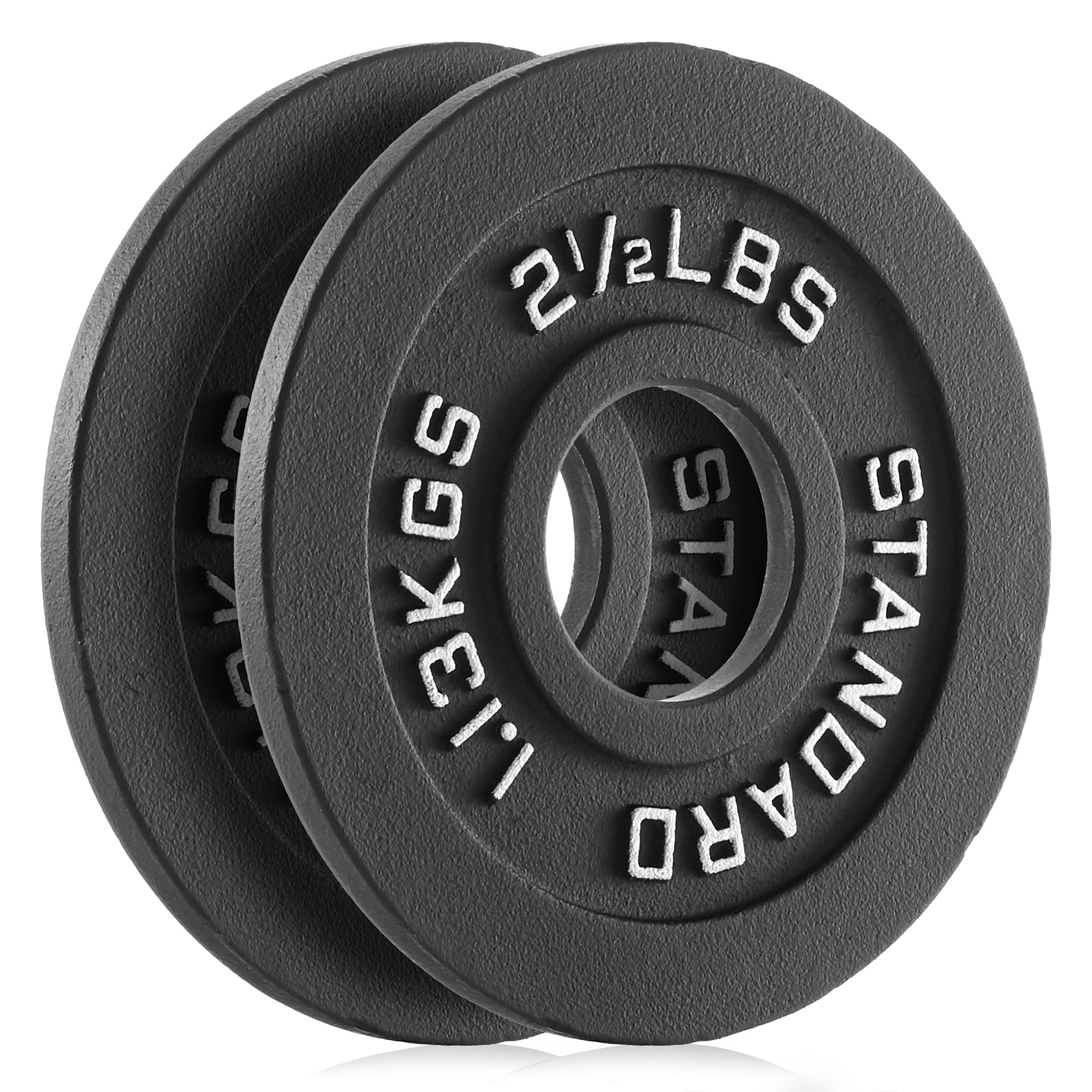 Philosophy Gym Set of 2 Standard Cast Iron Olympic 2-inch Weight Plates (2.5 LB each)