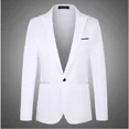 thumbnail image 1 of Men's Lightweight Casual Blazer Single Button Regular Fit Black Size Medium, 1 of 8