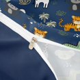 thumbnail image 4 of Castle Fairy Cute Giraffe Monkey Zebra Twin Duvet Cover,Tropical Palm Leaf Twin Bedding,Navy Blue Green,Navy Blue Reversible,2pcs,No Comforter,1 Duvet Cover and 1 Pillowcase, 4 of 6
