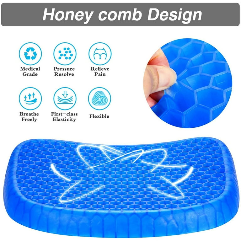 Fencesmart Gel Seat Cushion, Helps with Long Sitting Back Pain, Pressure  Relief for Office Chair, Gaming Chairs, Car, Wheelchair 