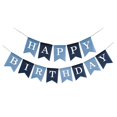 thumbnail image 1 of Guirnalda bellium preensartada de tela azul Feliz Cumpleaños, 1 of 7