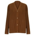 thumbnail image 5 of Quinlirra Womens Sweaters Trendy Women's New Top Button Lightweight Sweater V-neck Loose Cardigan Jacket, 5 of 5