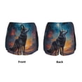 thumbnail image 3 of KLL Moonlit Night Sky Wolf Pattern Shorts Women,Athletic Shorts High Waisted Running Shorts Pocket Sporty Short Gym Elastic Workout Shorts-Large, 3 of 7