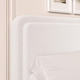 thumbnail image 6 of Full Size White Boucle Cloud Platform Bed Frame with Adjustable Headboard and Solid Wooden Legs, No Box Spring Needed, 6 of 8