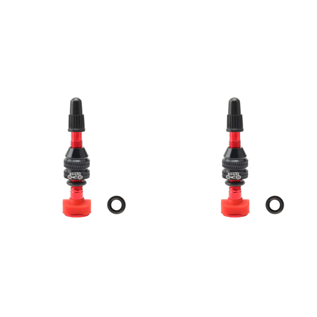 Vástago de válvula sin cámara aleación de bicicleta de carretera Presta con tapa (40mm) rojo