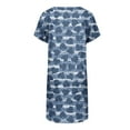 thumbnail image 4 of CENGNIAN Womens Plus Size Sun Dress on Casual Loose Summer Printed Short Sleeve Dress Beach Sundress Dresses, 4 of 5