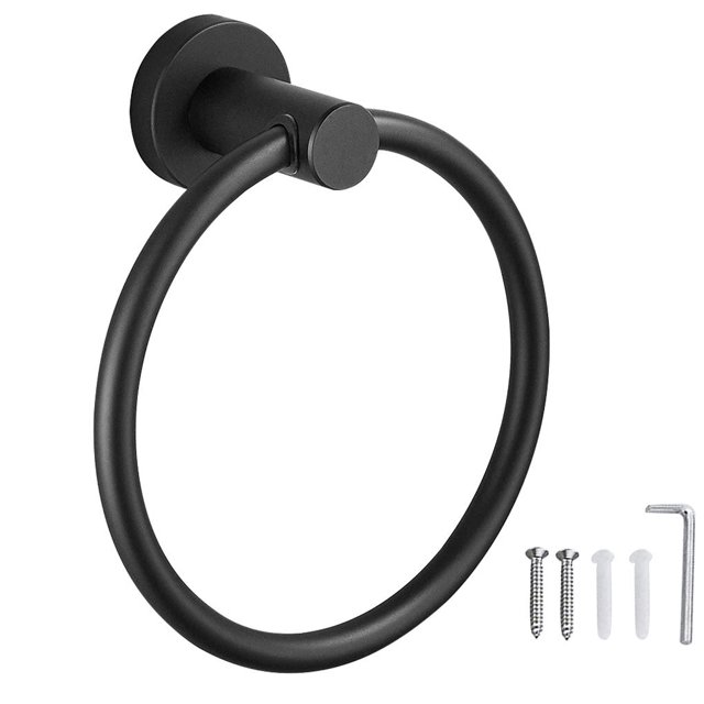 Wosthever Estante de acero inoxidable toallero baño toalla colgante almacenamiento inodoro ducha titular negro
