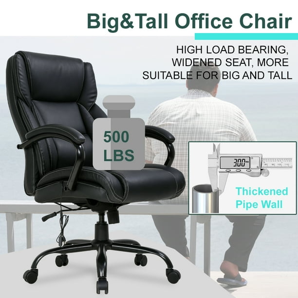Big and Tall Office Chair 500lb Wide Seat Desk Chair with Lumbar