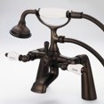 thumbnail image 2 of Water Creation Brass Tub Faucets w/ Porcelain Lever Handles in Oil-Rubbed Bronze, 2 of 4