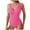 18 Hot Pink, variant on Feimerou Women's Ribbed One Piece Swimsuit Tummy Control High Cut Bathing Suits Sexy V Neck Sleeveless Solid Colors Monikini Swimwear