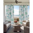 thumbnail image 4 of Green Aqua Coastal Blackout Curtains, Light Blocking Print Window Curtains, Nautical Jellyfish Seashells Starfish Thermal Insulated Window Drapes for Living Room 2 Panels, 55"W x 39"L, 4 of 9